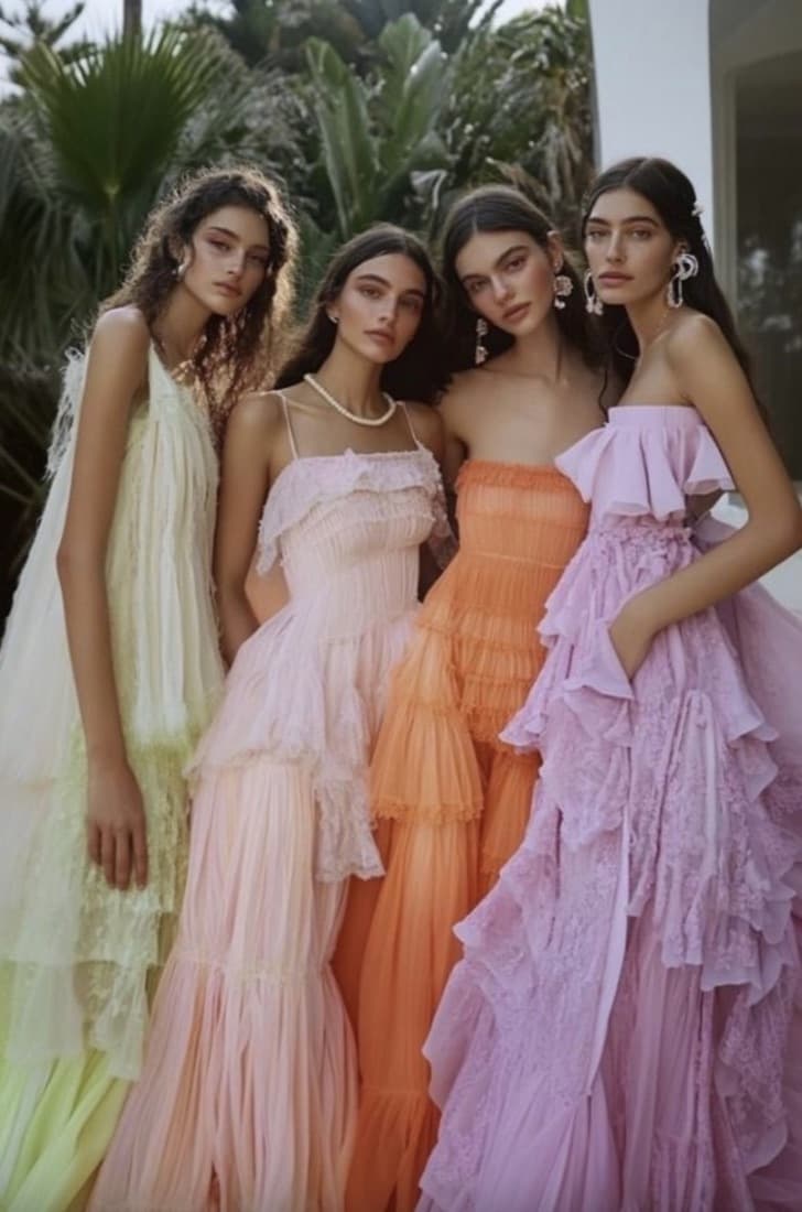 Romantic tulle, sorbet tones